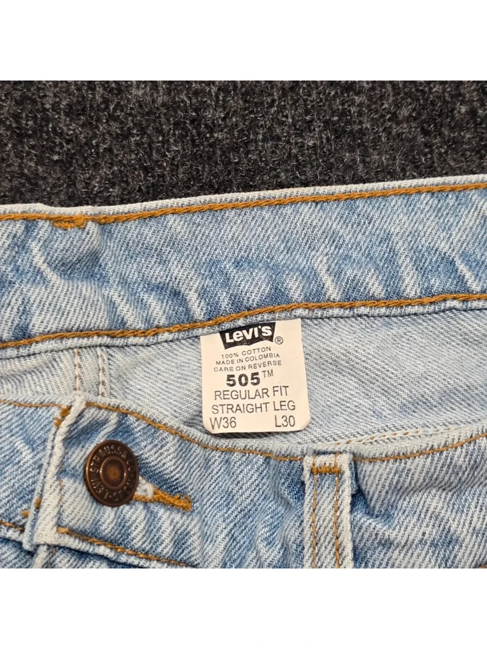 Vintage 1995 Levi’s 505 Orange Tab Men’s Jeans W36 L30 Colombia 100% Cotton